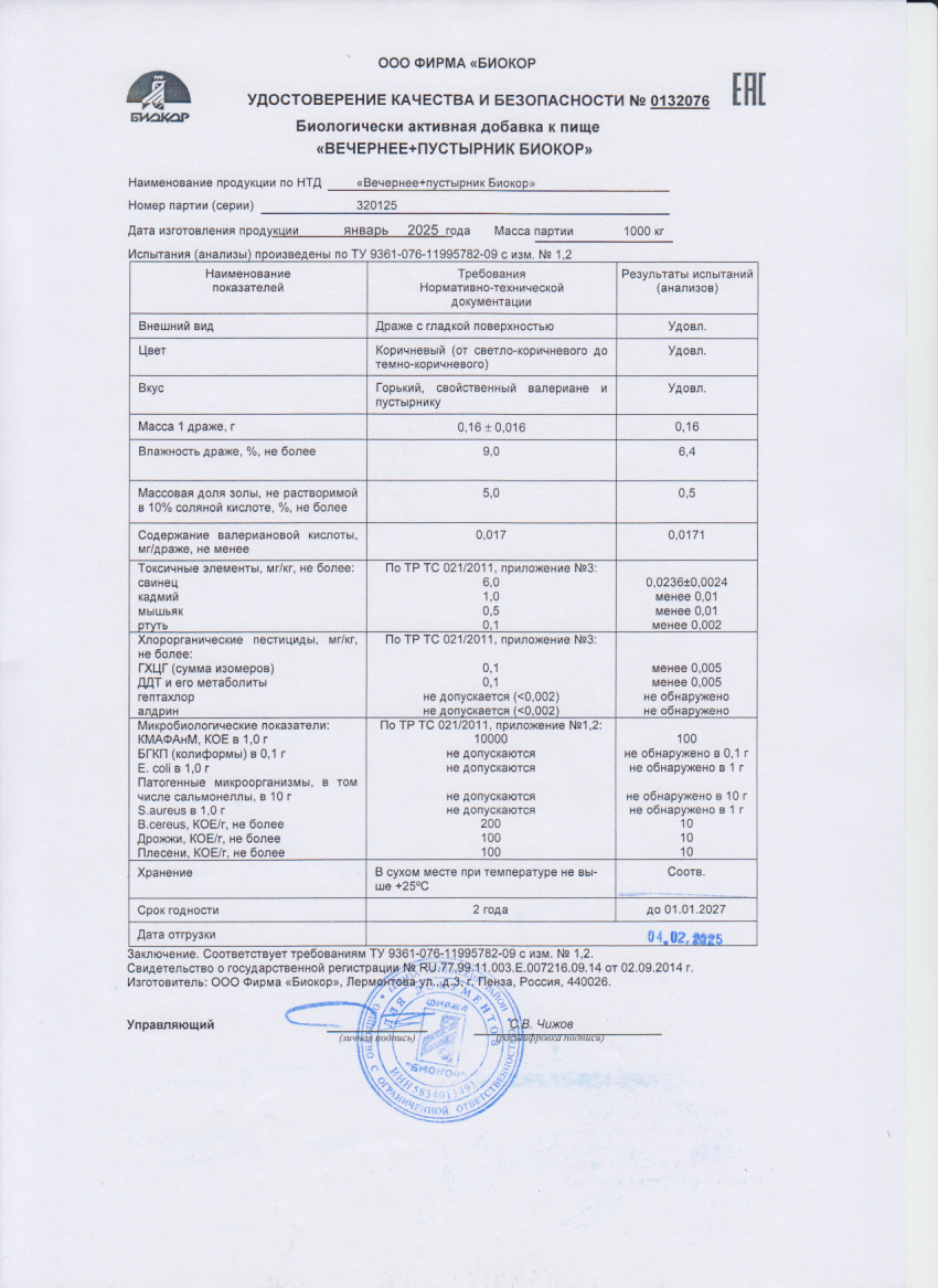 Паспорт №012025